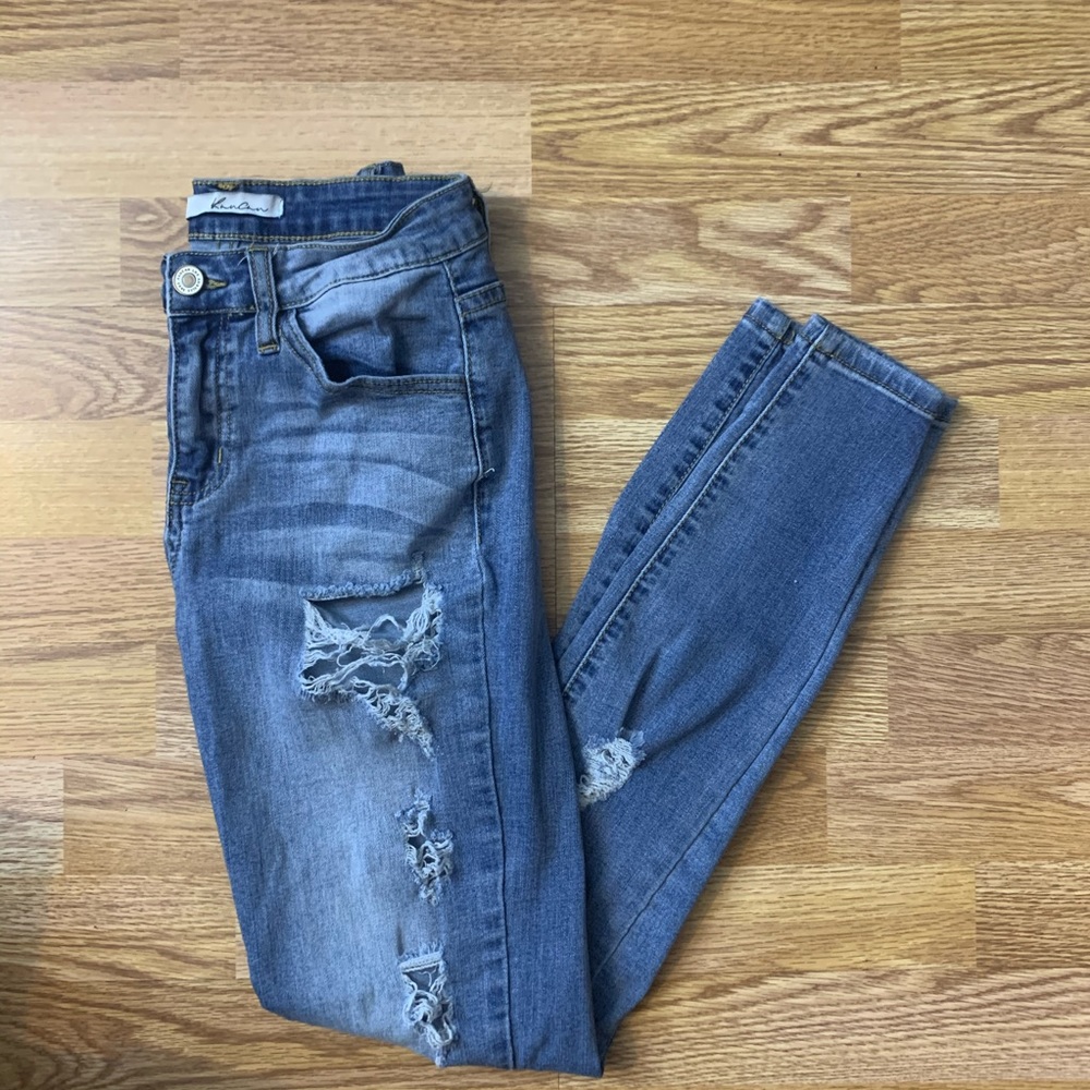 KanCan Super Distressed Denim Skinny Jeans